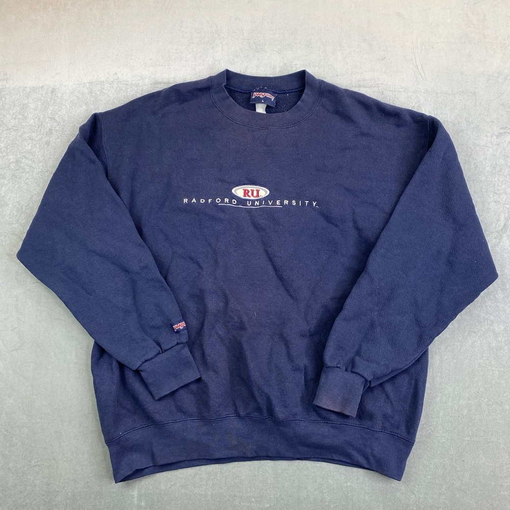 VTG Jansport Radford University Crewneck‎ Sweatshirt Navy Mens Large
